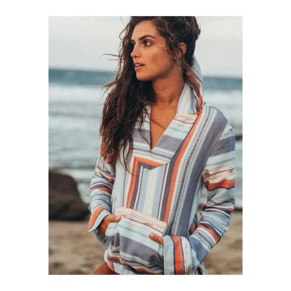 Faherty Baja Poncho Hoodie Womens Small S Sierra Paradise Striped Organic Beachy